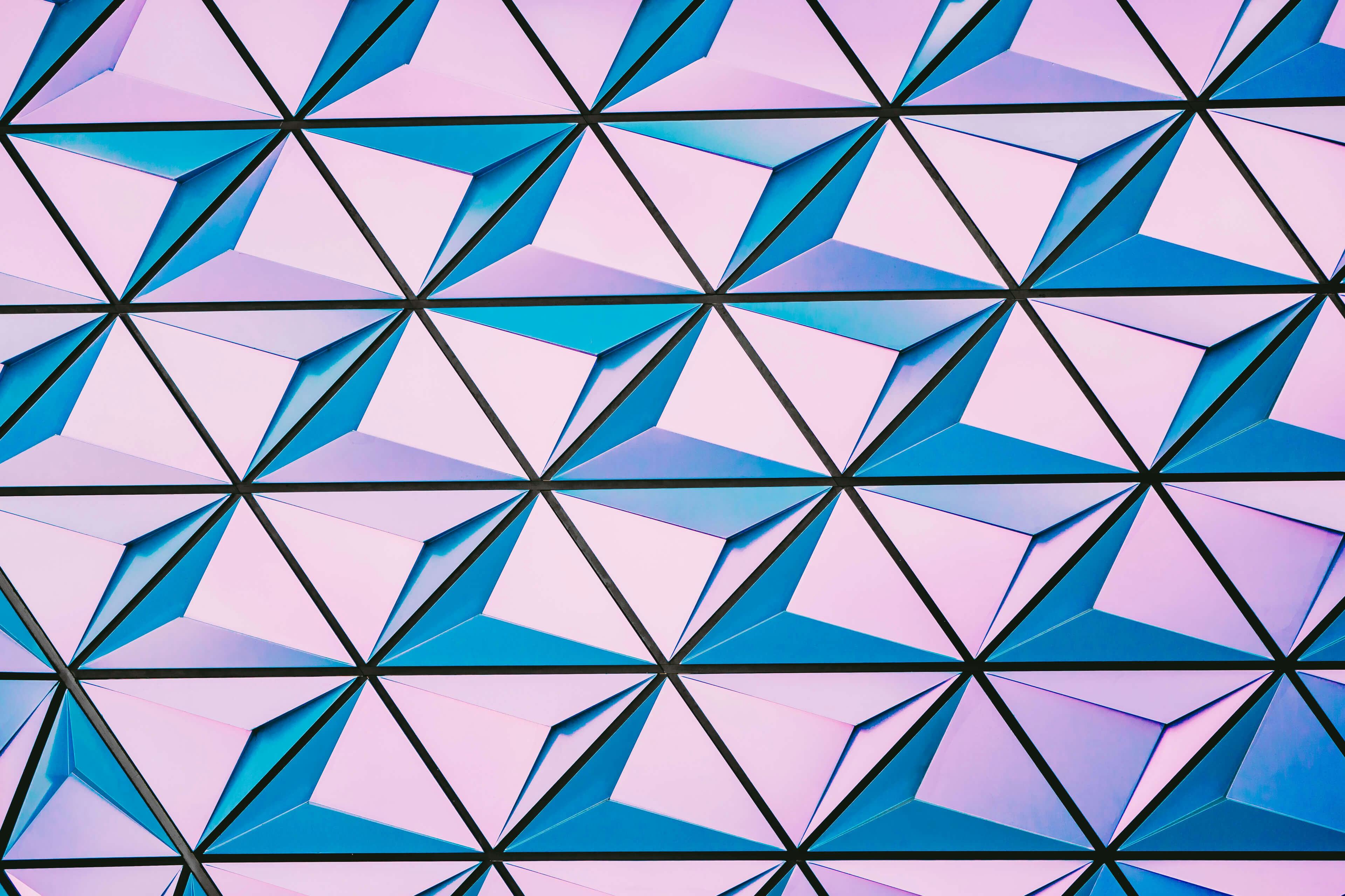 Geometric triangular pattern rendered in 3D